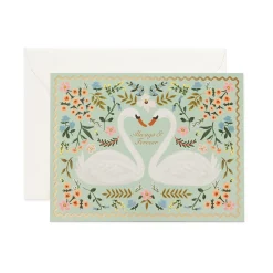 Always & Forever Swans Wedding Greeting Card