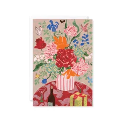 Birthday Bouquet & Champagne Greeting Card
