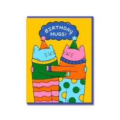 Birthday Hugging Cats Greeting Card