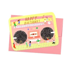 Boombox Birthday Die-Cut Greeting Card