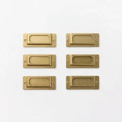 Brass Label Plate Set of 6