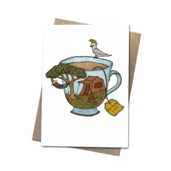 Camping Cockatoo Greeting Card
