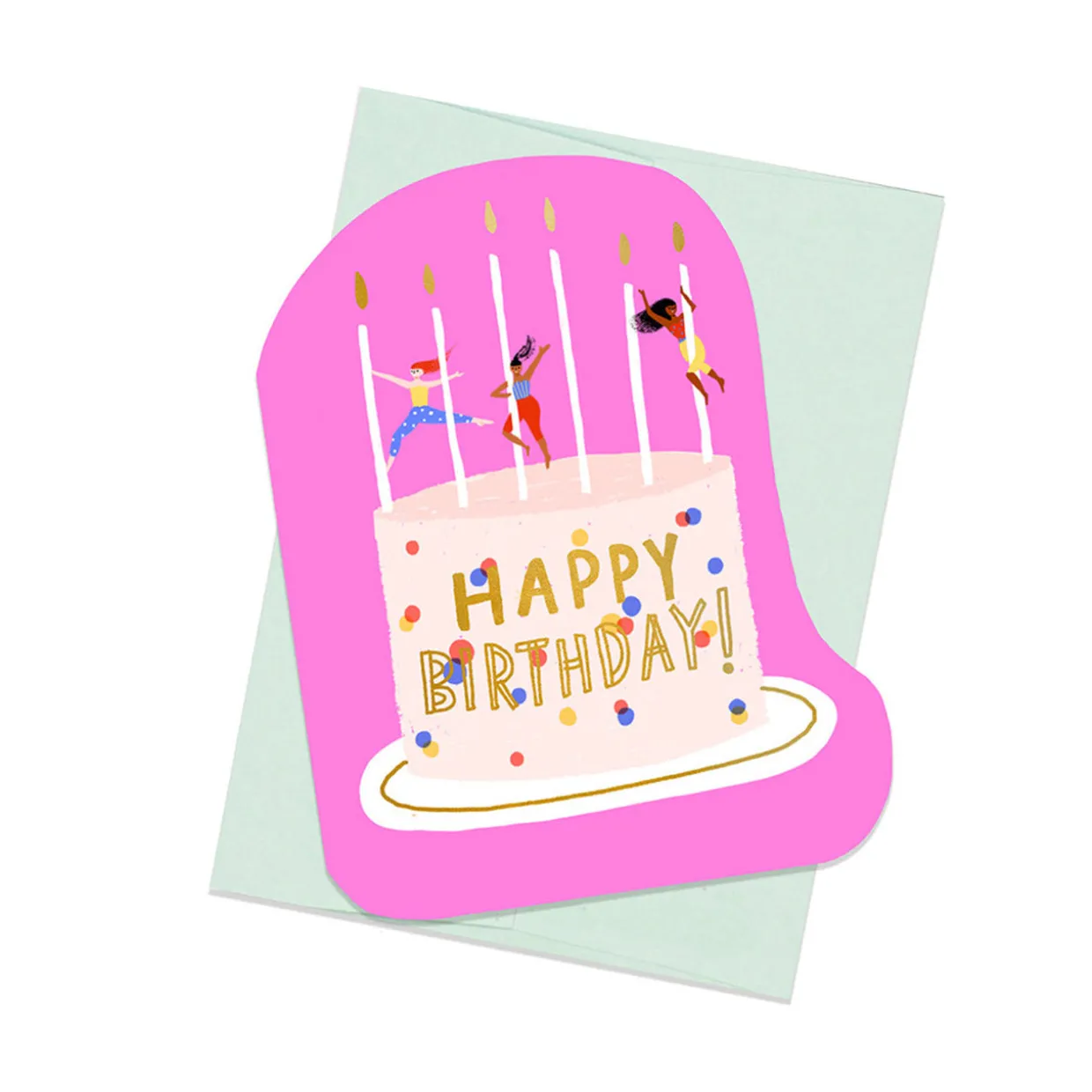 Circus Cake Birthday Die-Cut Greeting Card