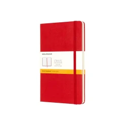 Classic Large Hard Cover Notebook Ruled Scarlet Red