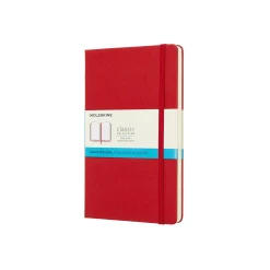 Classic Large Hard Cover Notebook Dot Grid Scarlet Red