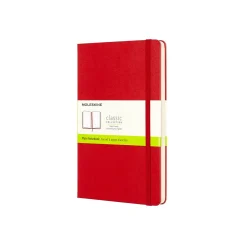 Classic Large Hard Cover Notebook Plain Scarlet Red
