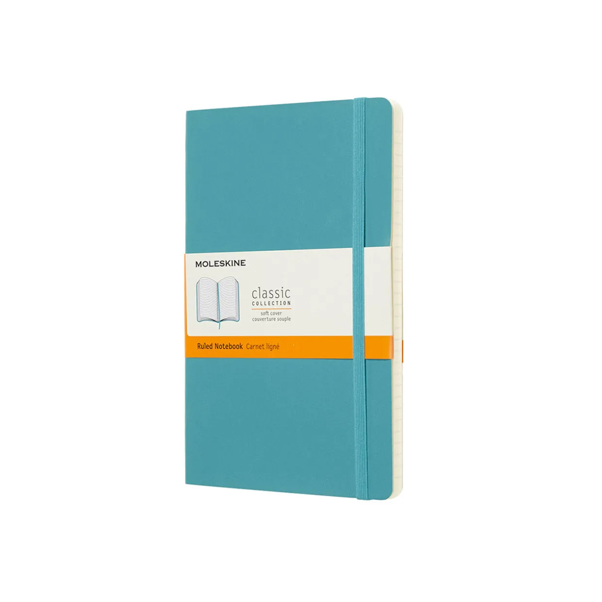 Classic Large Soft Cover Notebook Ruled Reef Blue