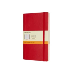 Classic Large Soft Cover Notebook Ruled Scarlet Red