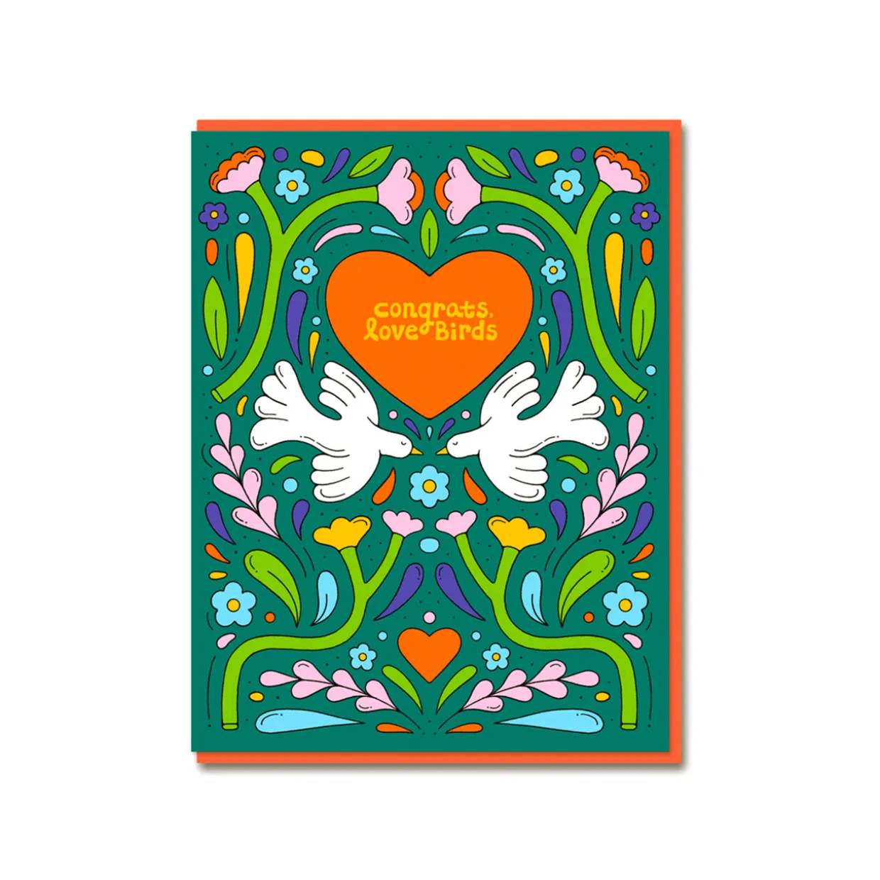 Congrats Love Birds Greeting Card