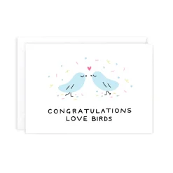 Congrats Love Birds Greeting Card