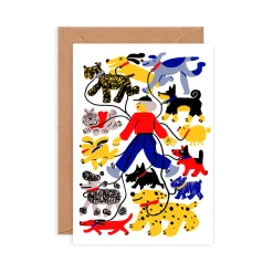 Dog Walker Greeting Card