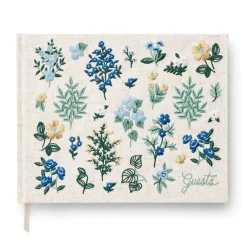 Embroidered Fabric Guest Book