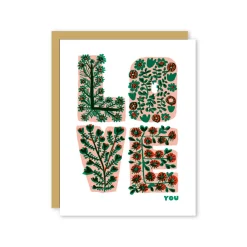 Floral Love Letters Greeting Card