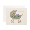 Floral Pram Greeting Card