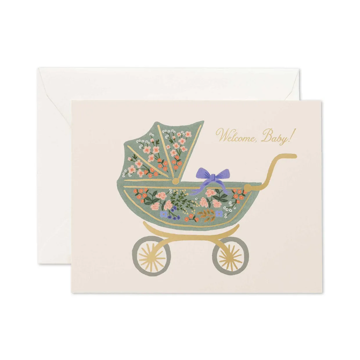 Floral Pram Greeting Card