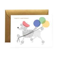 French Poodle Birthday Greeting Card