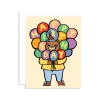 Happy Birthday Bear & Balloons Greeting Card