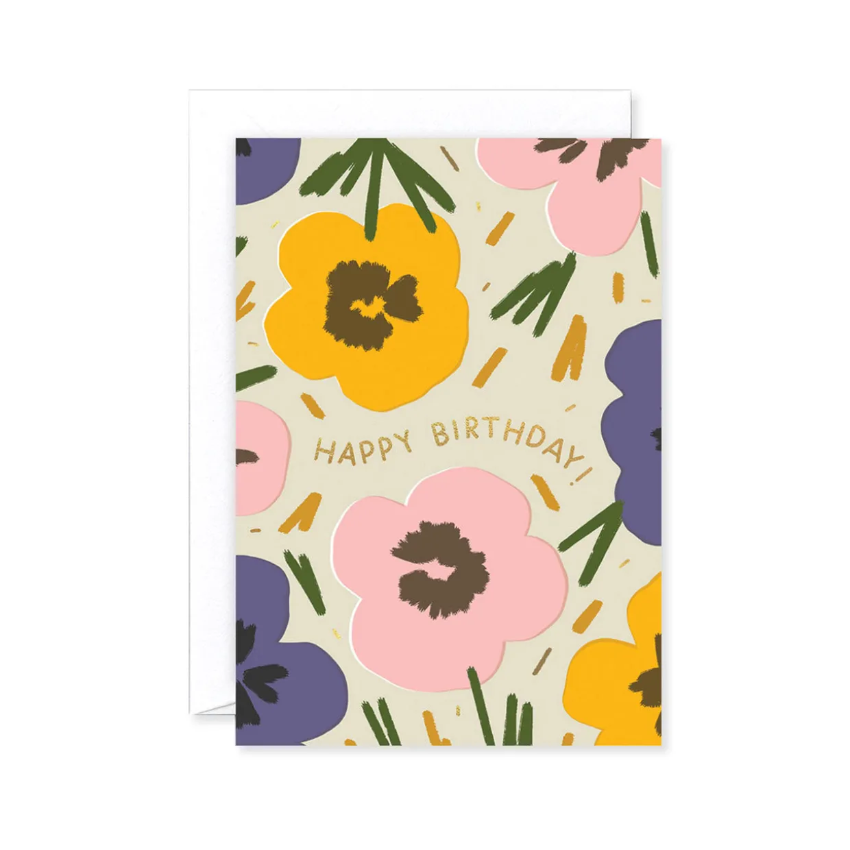 Happy Birthday Flowers Greeting Card