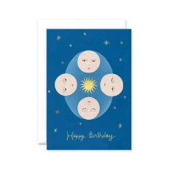 Happy Birthday Moons & Stars Greeting Card
