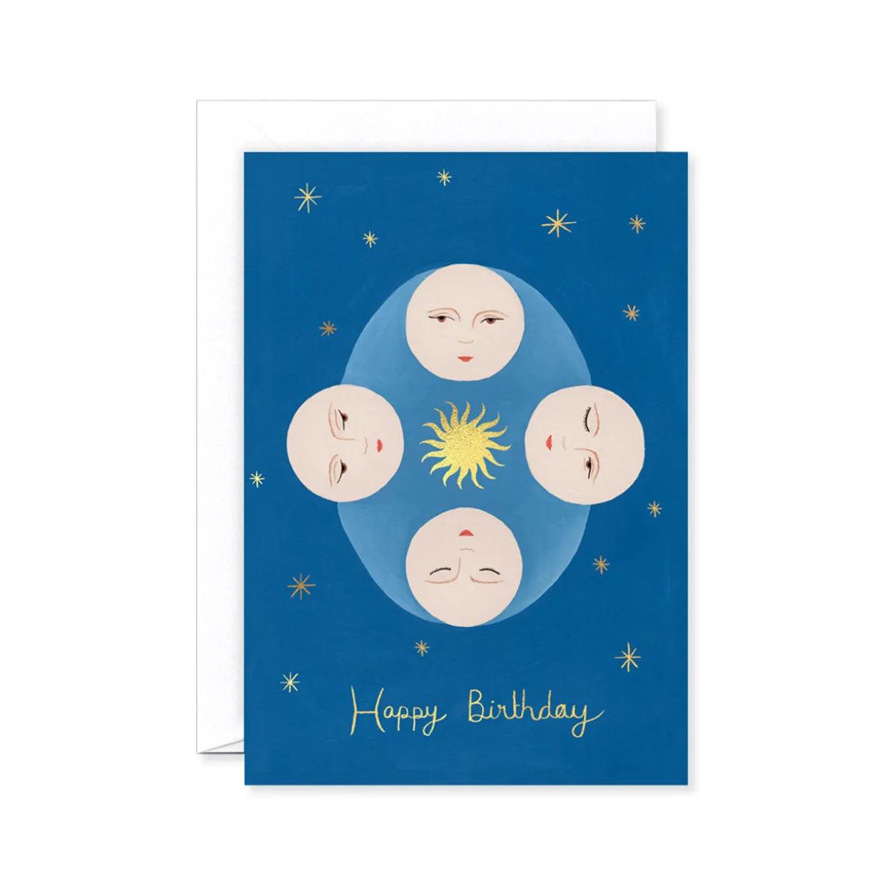 Happy Birthday Moons & Stars Greeting Card