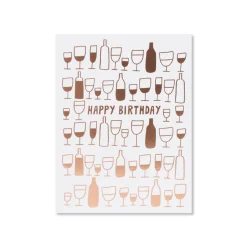Happy Birthday Wine Glasses Greeting Card