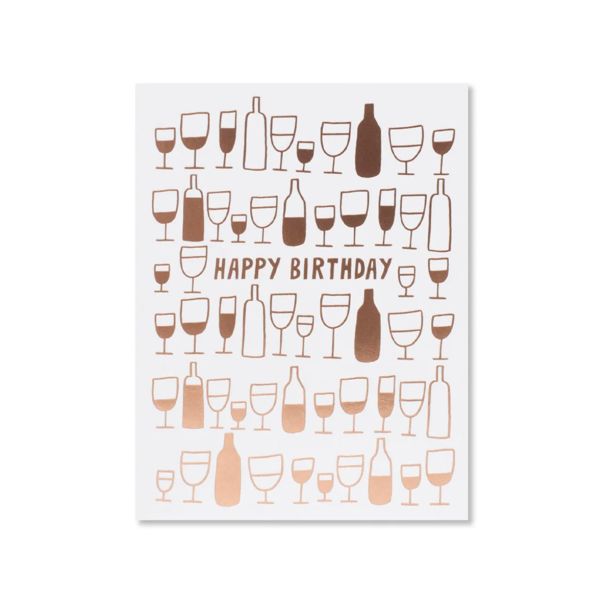 Happy Birthday Wine Glasses Greeting Card