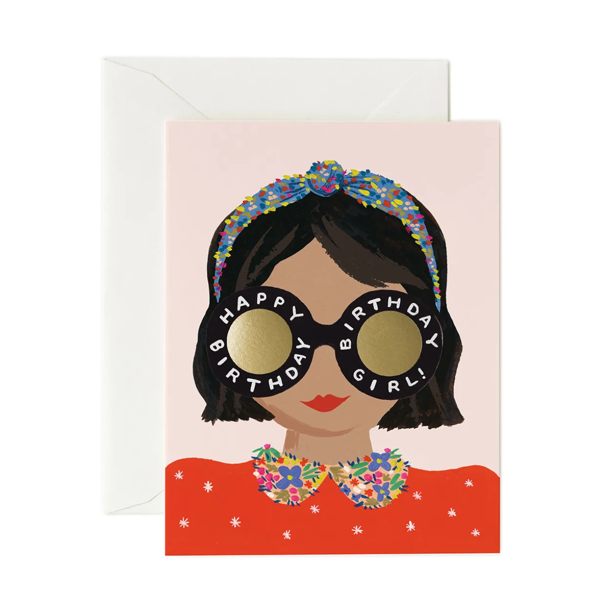 Headband Birthday Girl Greeting Card