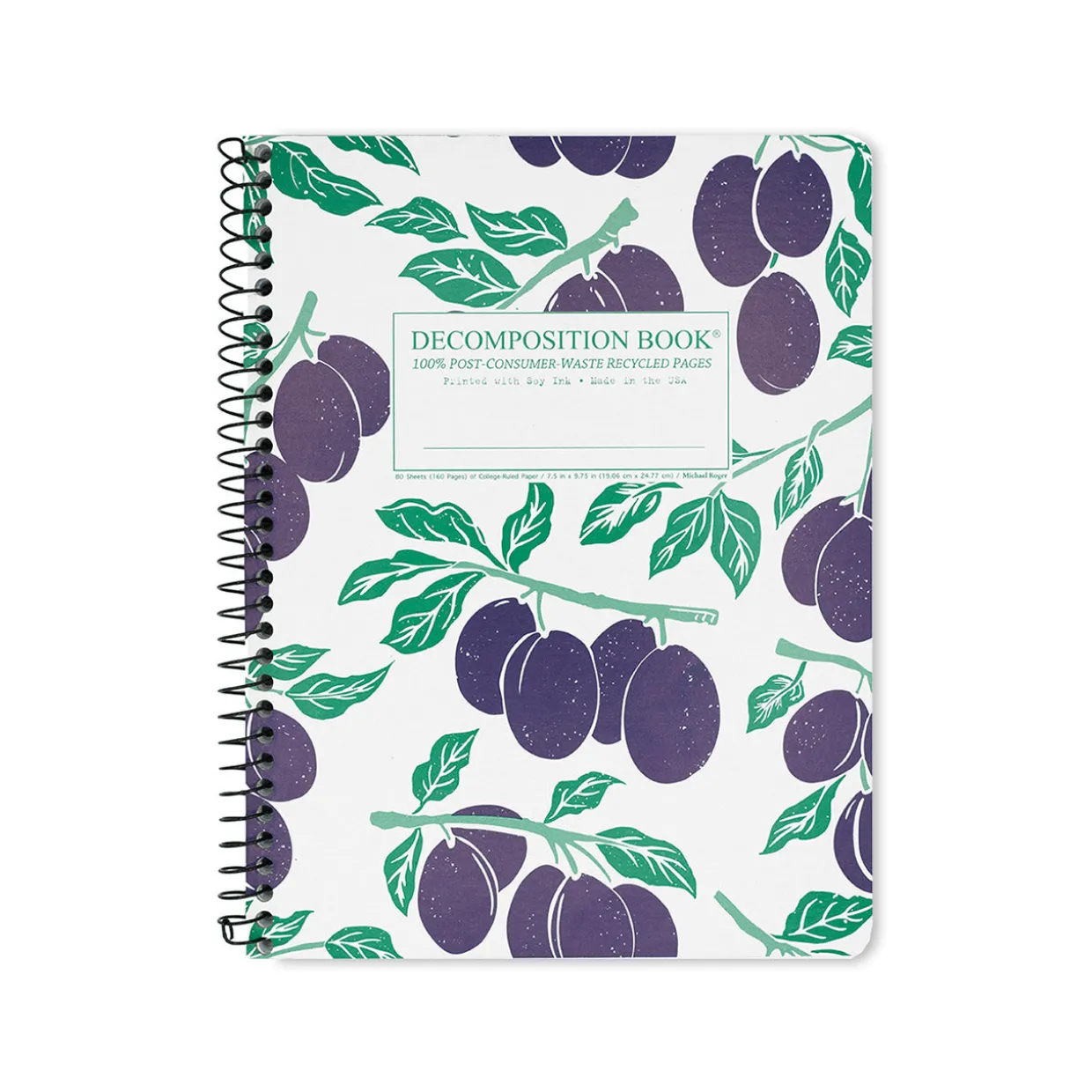 Italian Plums Large Spiral Notebook