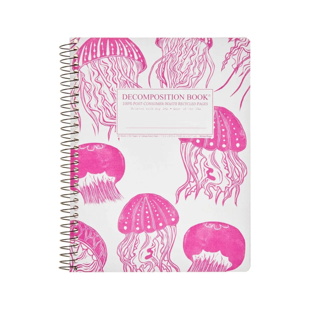 Jellyfish Large Spiral Notebook