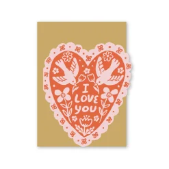 Love Birds Heart Greeting Card