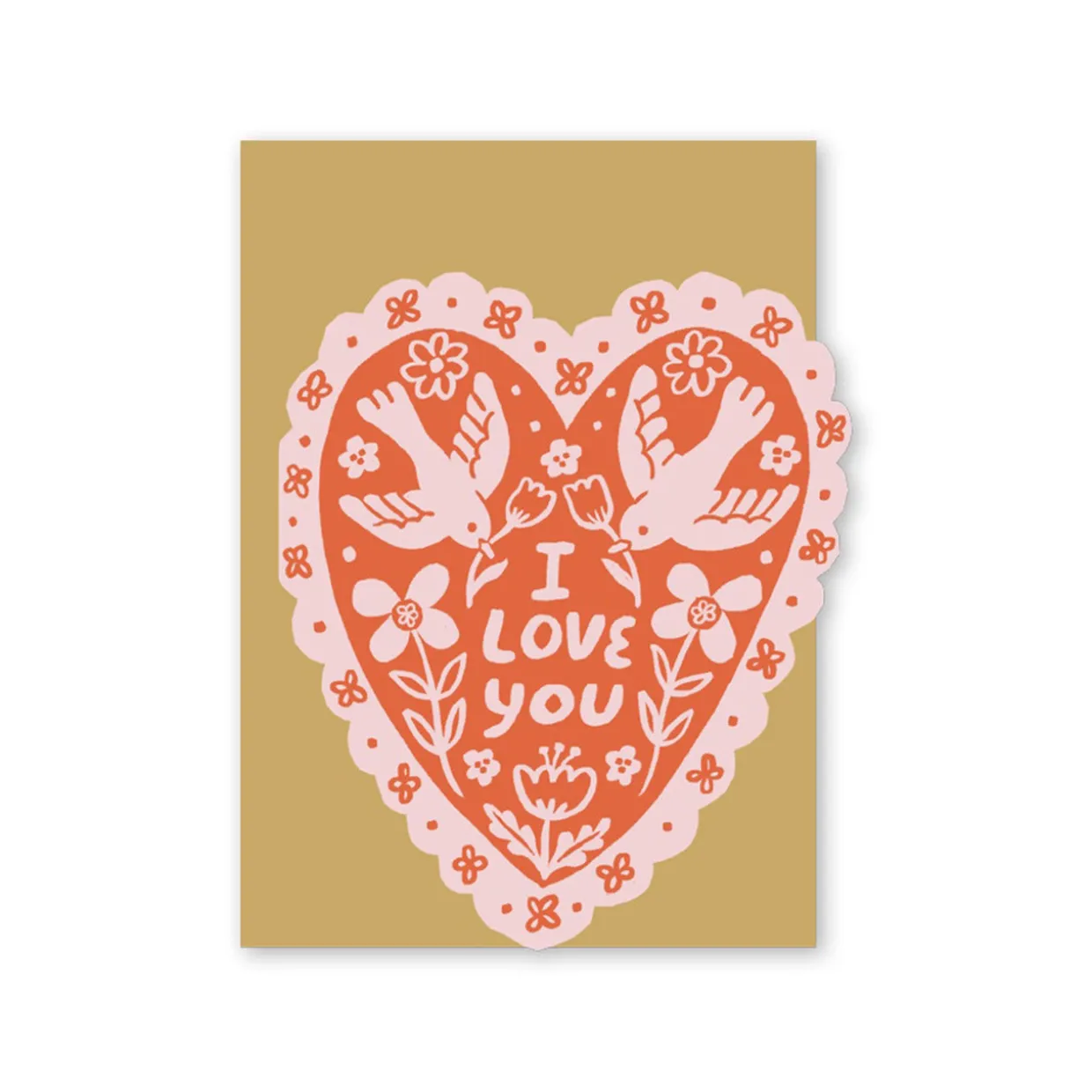 Love Birds Heart Greeting Card