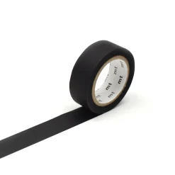 Matte Black Washi Tape Single Roll