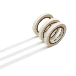 Matte White Washi Tape Slim Cord Set of 3