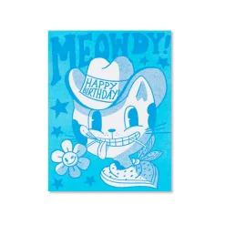 Meowdy Cat Birthday Greeting Card
