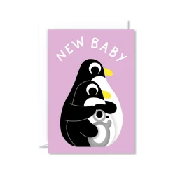 New Baby Penguins Greeting Card