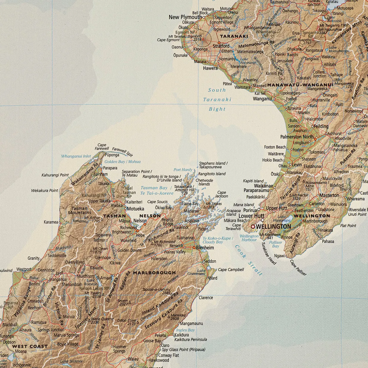 New Zealand / Aotearoa Canvas Map