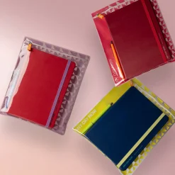 Notebook, Pen and Pouch Gift Set Plum & Orange