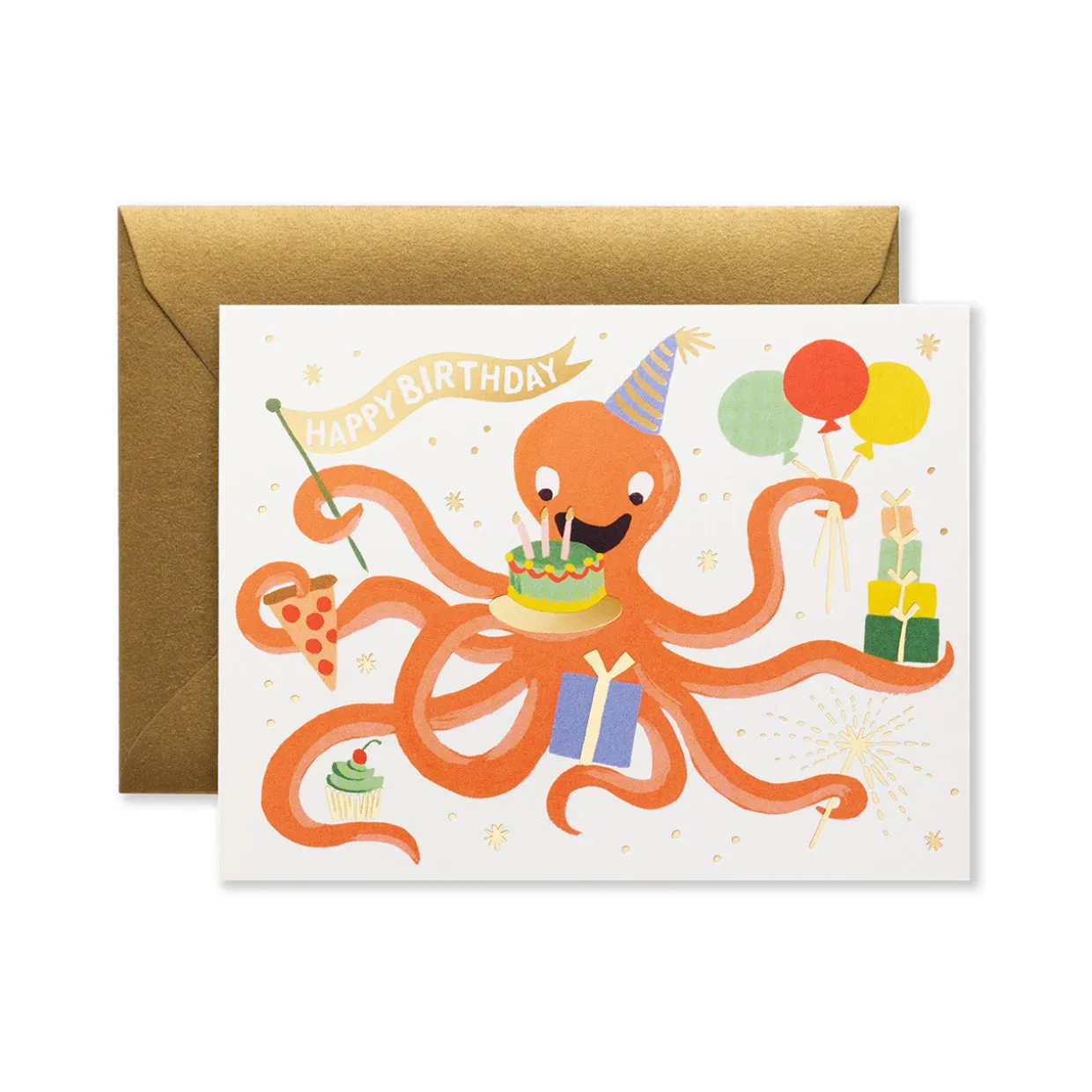 Octopus Birthday Greeting Card
