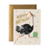 Ostrich Birthday Greeting Card