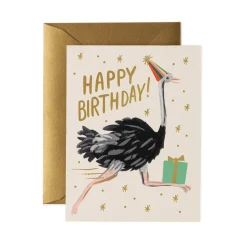 Ostrich Birthday Greeting Card