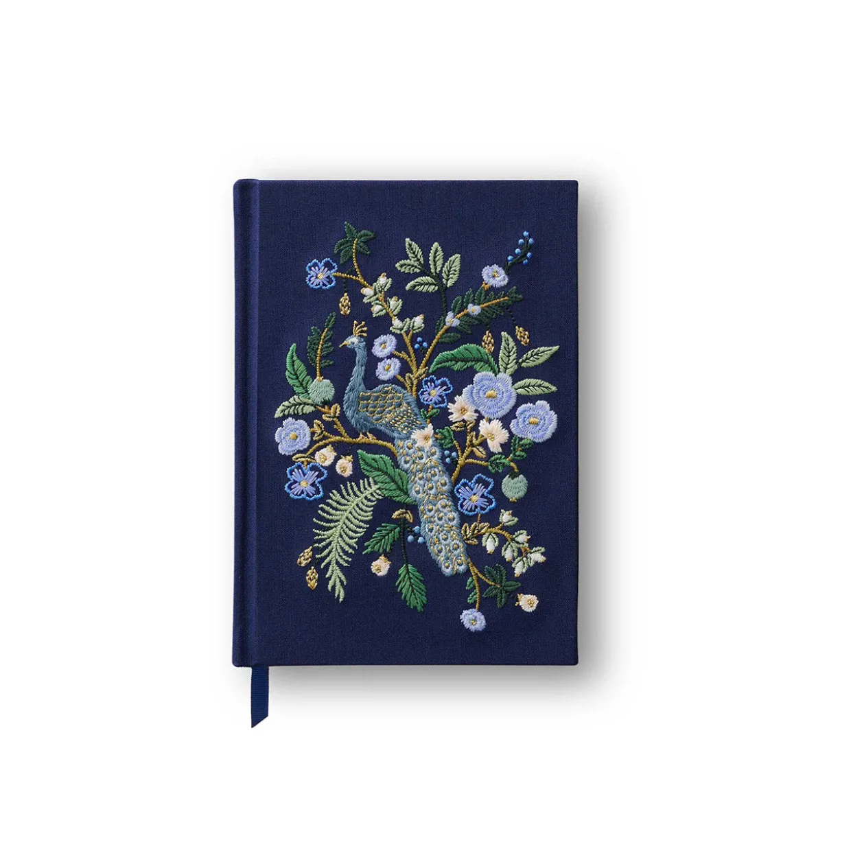 Peacock Embroidered Fabric Journal