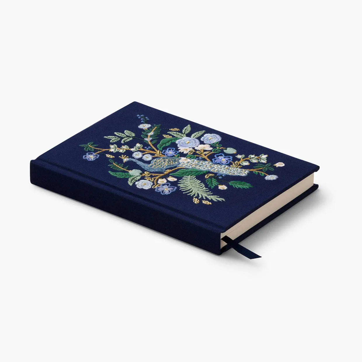 Peacock Embroidered Fabric Journal
