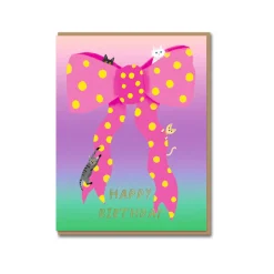 Ribbon and Cats Birthday Card