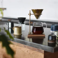 SCS Brass Pourover Coffee Stand Set