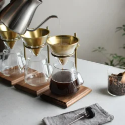 SCS Brass Pourover Coffee Stand Set