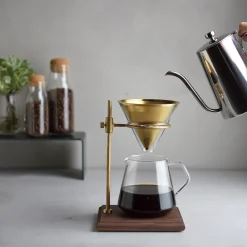 SCS Brass Pourover Coffee Stand Set