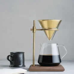 SCS Brass Pourover Coffee Stand Set