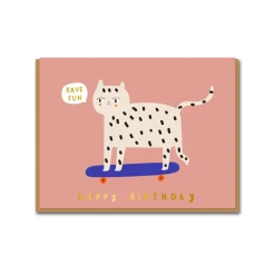 Snow Leopard Birthday Greeting Card