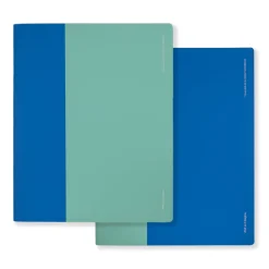 Soft Touch Notebooks Set of 2 Ruled A4 Cropped Mint and Blue