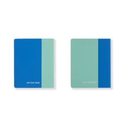 Soft Touch Notebooks Set of 2 Plain A6 Cropped Blue and Mint